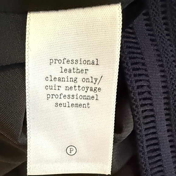 Rag & Bone Midnight Blue Blouse with Ebony Lambs Leather Accents - Picture 9 of 12